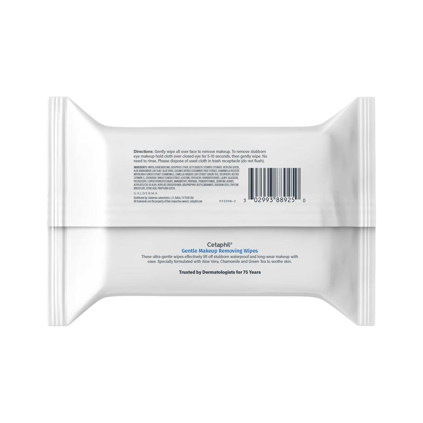Cetaphil Gentle Makeup Removing Face Wipes, Daily Cleansing Facial Towelettes Gently Remove Makeup, Fragrance and Alcohol Free, 25 Count
