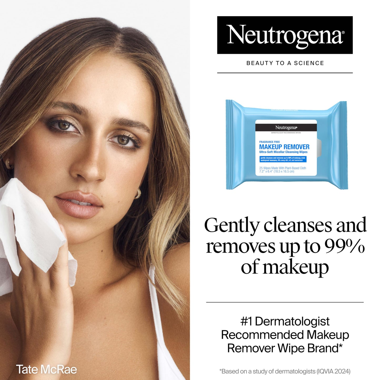 Neutrogena Fragrance-Free Makeup Remover Wipes, Daily Facial Cleanser Towelettes, Gently Removes Oil & Makeup, Alcohol-Free Makeup Wipes, 50 Count (2 Packs of 25)